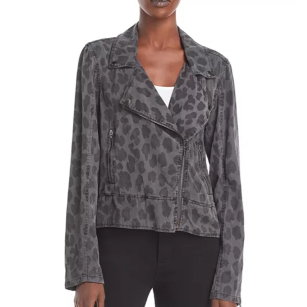 BLANKNYC LEOPARD MOTO JACKET SIZE LARGEFits true